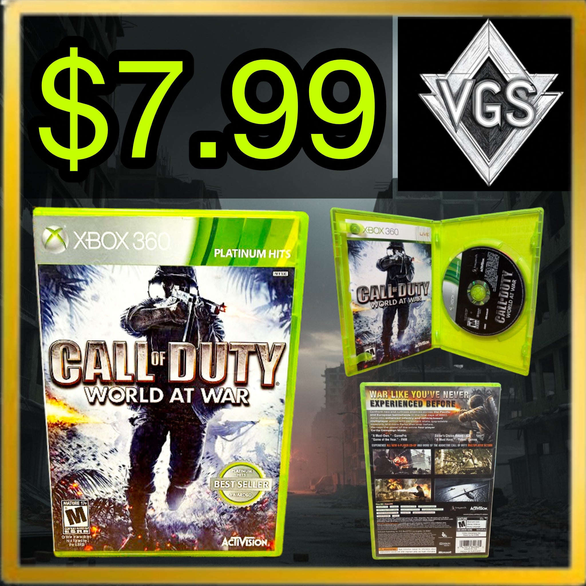 *CLASSIC* Call of Duty: World at War Xbox 360 2008