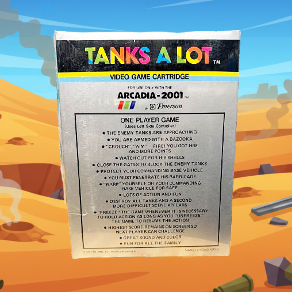 *RETRO* Tanks A Lot Arcadia-2001 Video Game Cartridge 1982