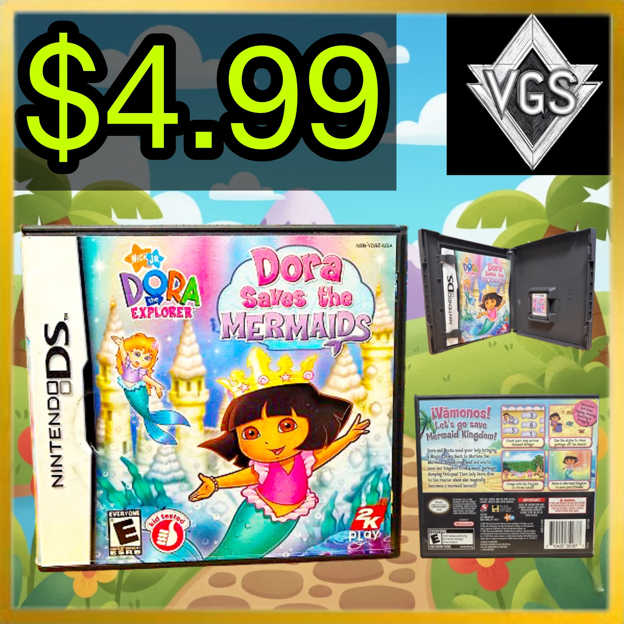 *RETRO* Dora Saves the Mermaids Nintendo DS 2007