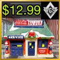 *VINTAGE* Coca-Cola Truckers Garage Ceramic Lighted Village Building (1995)