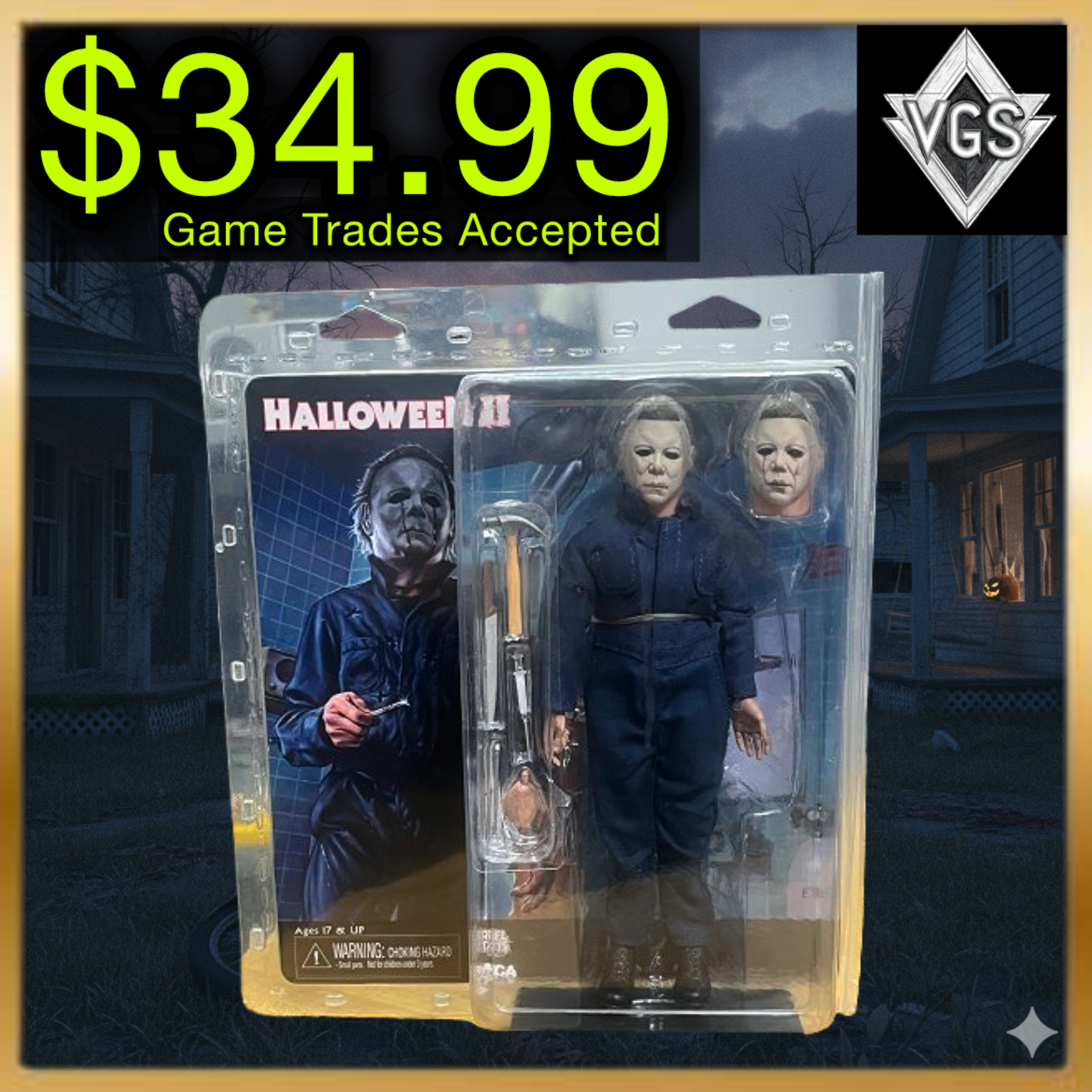 NECA Halloween II Michael Myers 8” Clothed Action Figure 1981 Horror