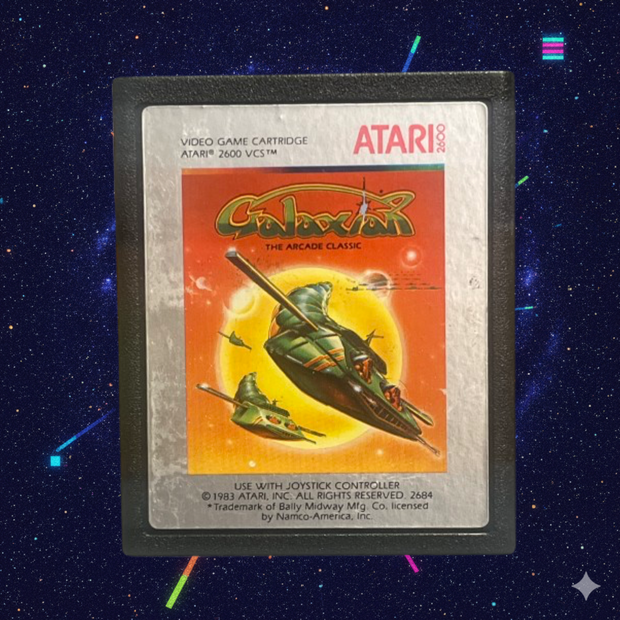 Atari 2600 Galaxian Game Cartridge 1983 VCS Namco Midway Loose
