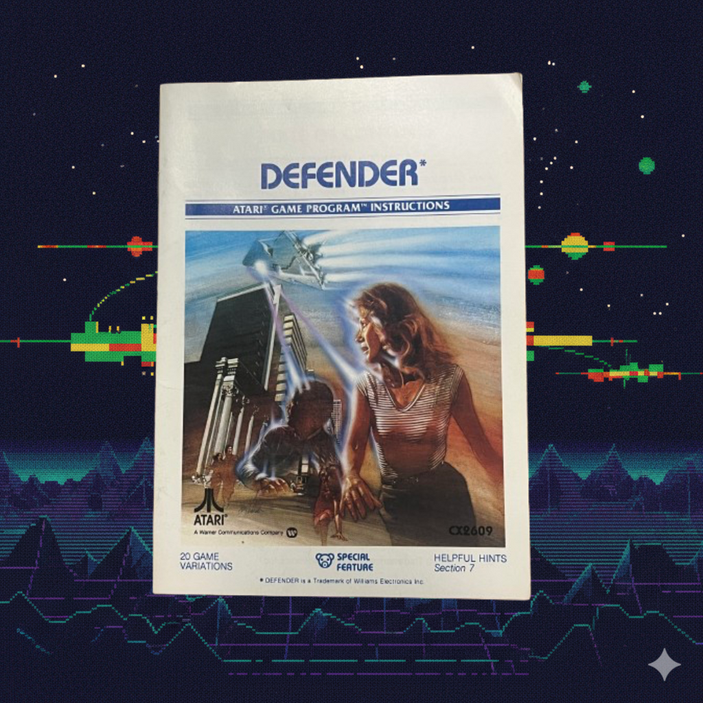 Atari 2600 Defender CX2609 Cartridge Video Game 1981 Williams Atari