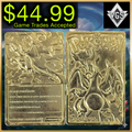 Pokemon Charizard Gold Metal Collectible Card 1999 Nintendo Fan Art Display