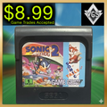 Sonic the Hedgehog 2 Game Gear Cartridge Sega 1992 Sonic & Tails