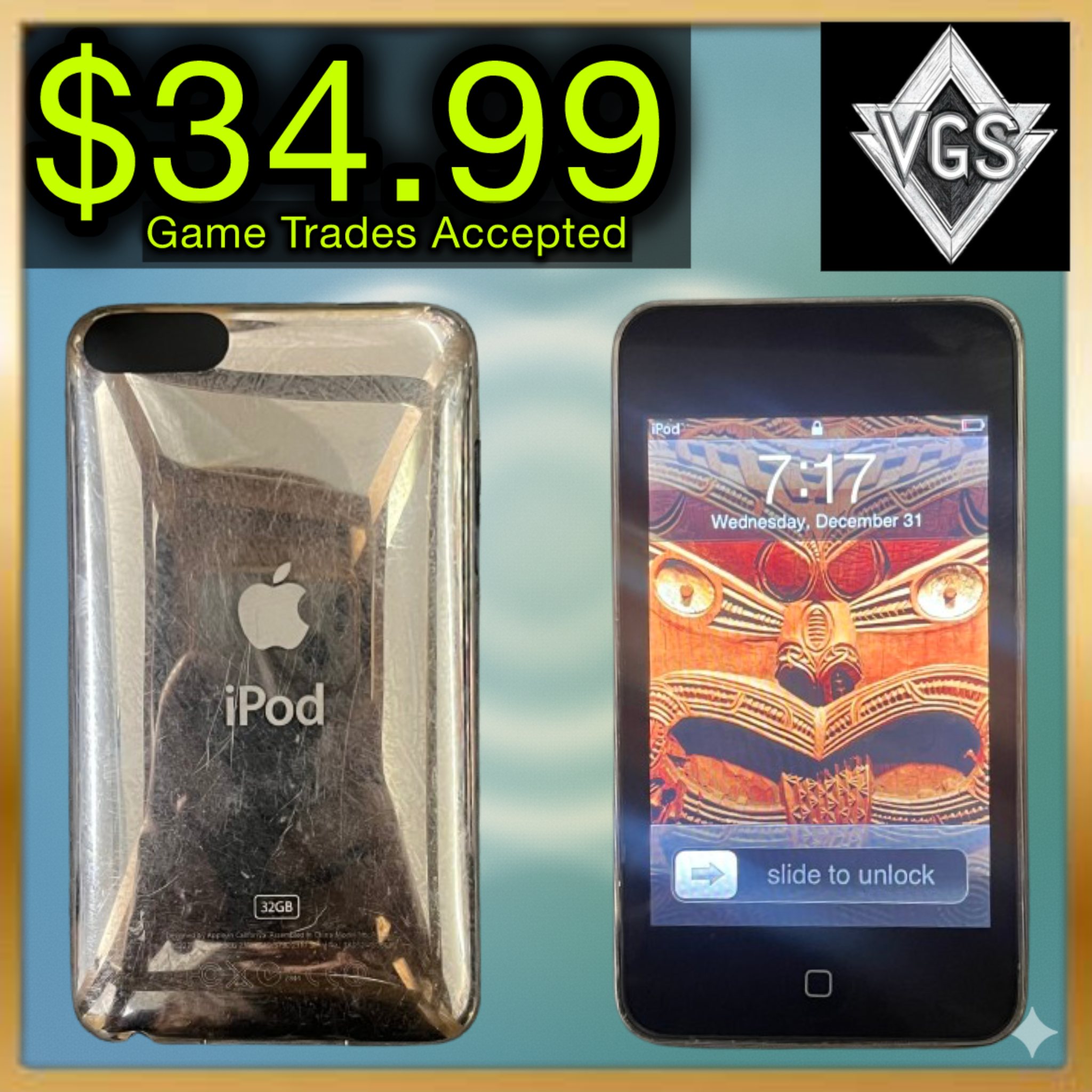 Apple iPod Touch 32GB Black 3rd Gen Portable Media Player Used