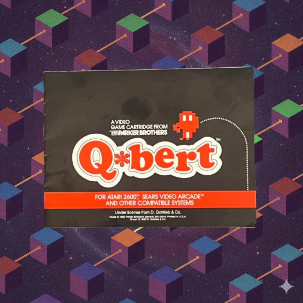 Q*bert Atari 2600 Cartridge Vintage Parker Brothers 1983 Video Game