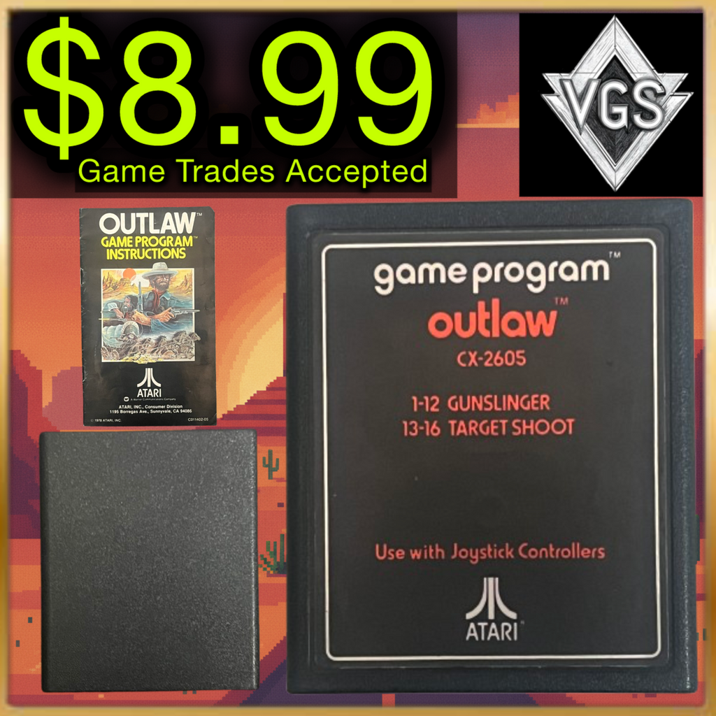 Atari Outlaw CX2605 Atari 2600 Game Cartridge 1978 Loose Tested