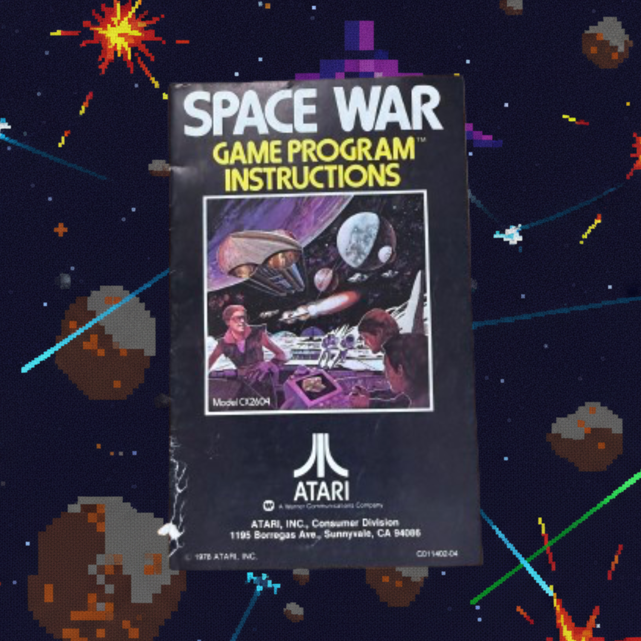 Atari Space War CX2604 Atari 2600 Video Game Cartridge 1978 Vintage