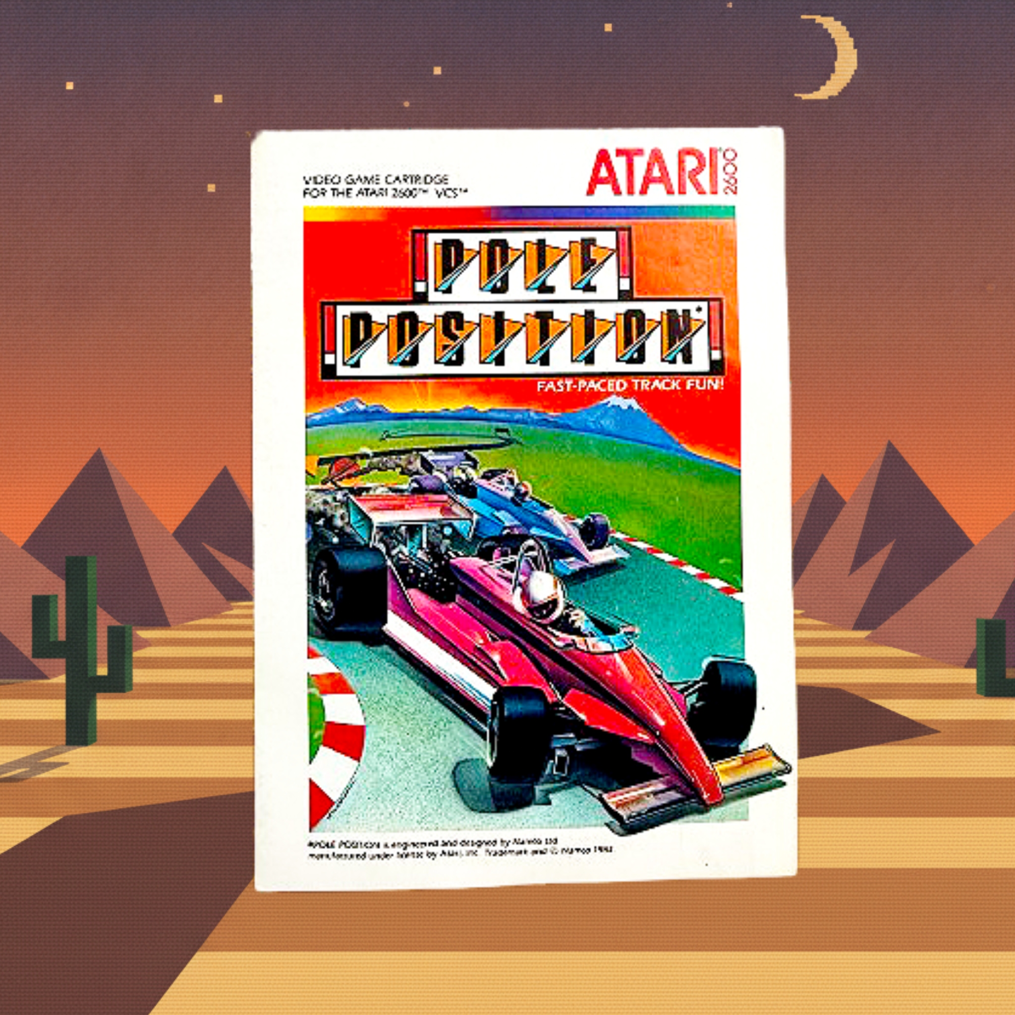 Atari 2600 Pole Position Cartridge Racing Game 1983 Namco Atari