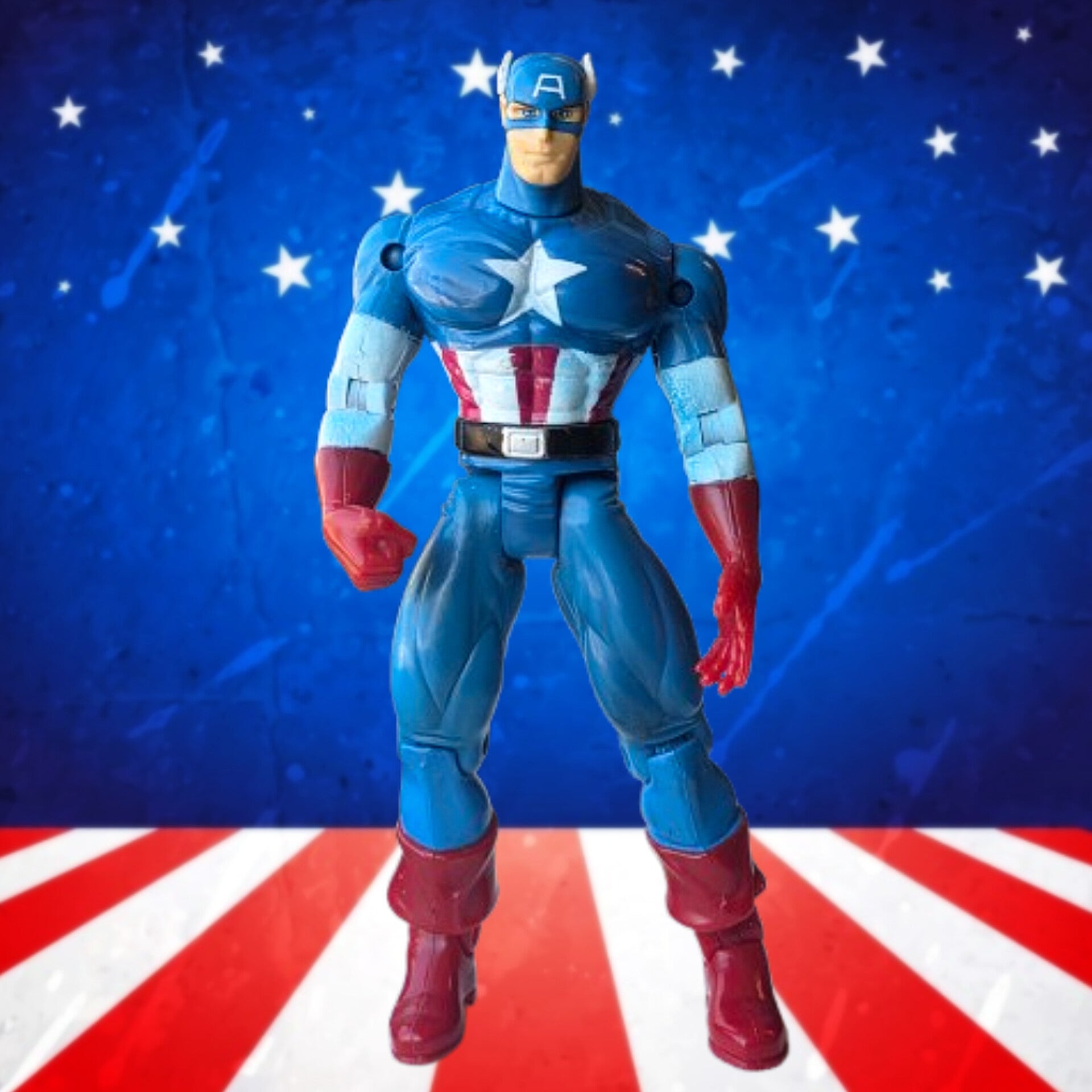 Captain America Marvel Action Figure 1999 Toy Biz Loose No Shield Used